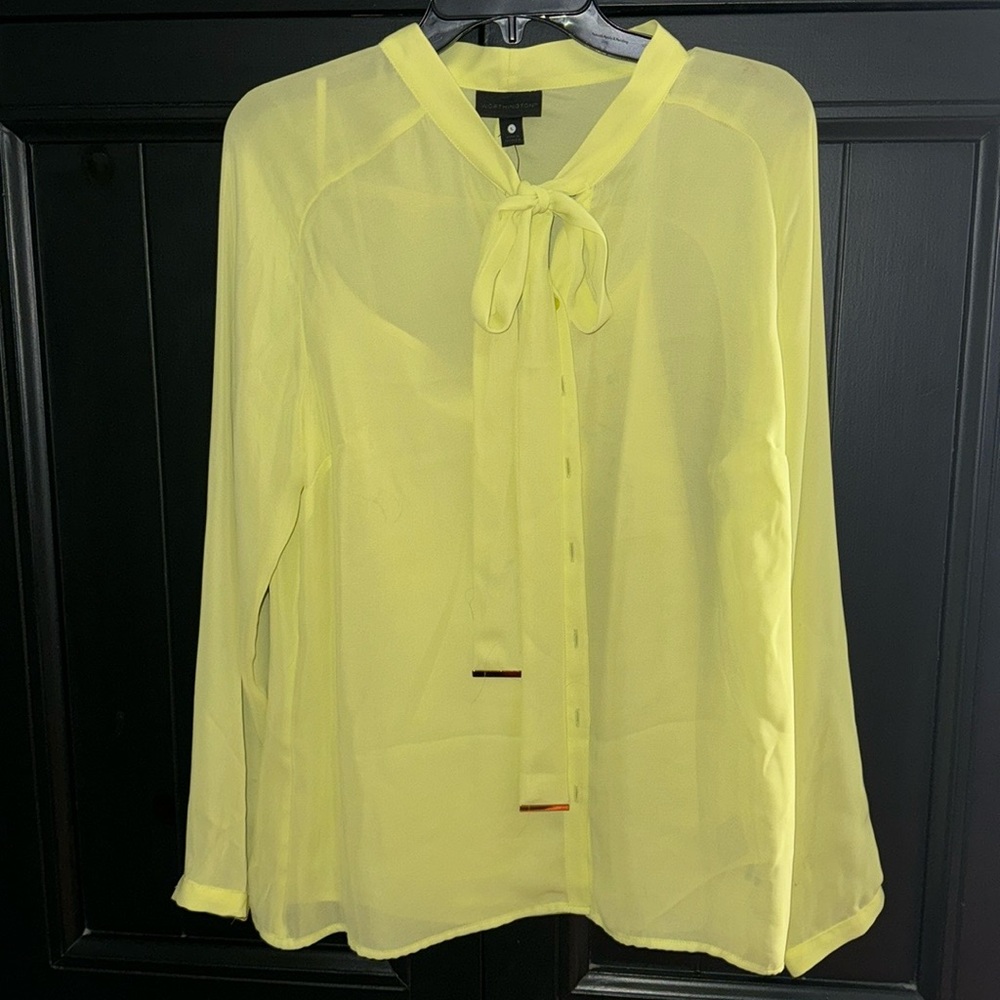 Worthington Sheer Blouse with Tank Top Size Large w/tags in a Yellow Green Color